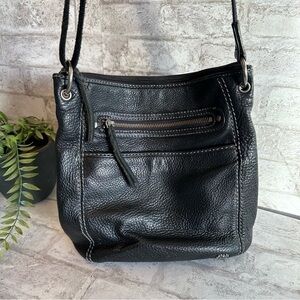 The SAK Black Genuine‎ Leather BOHO Crossbody Bag